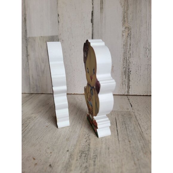 Vintage inspired‎ Easter bunny chick wooden home decor set - Picture 5 of 6